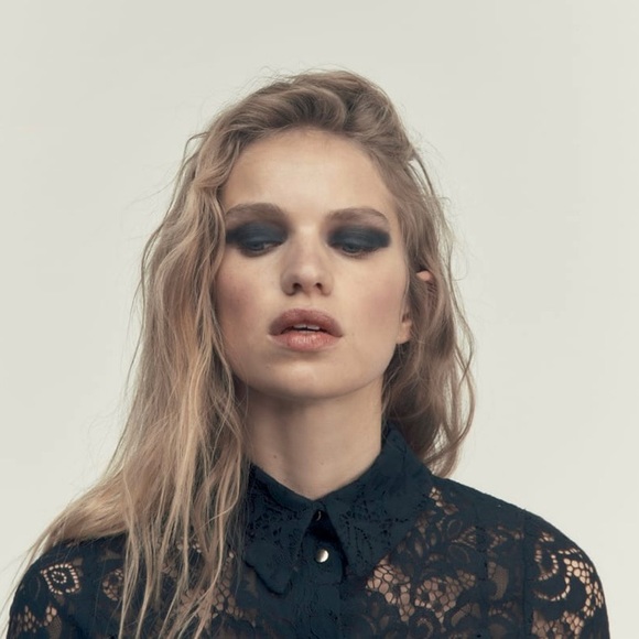 ZARA MINI LACE SHIRT DRESS SIZE L COLOR BLACK (RUNS SMALL) NWT - Picture 14 of 14